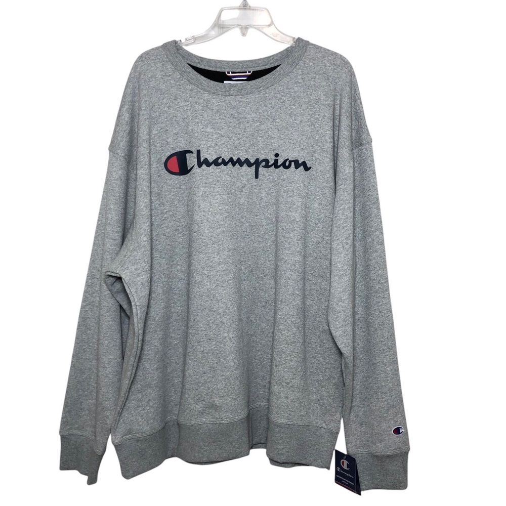 Champion Men's Powerblend Fleece Midweight Crewneck  Oxford Gray Sweatshirt 2XL